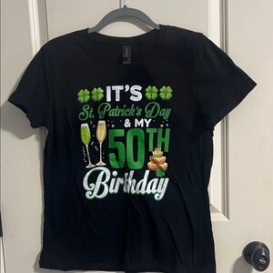 Gildan Black St. Patrick's Day 50th Birthday Tee